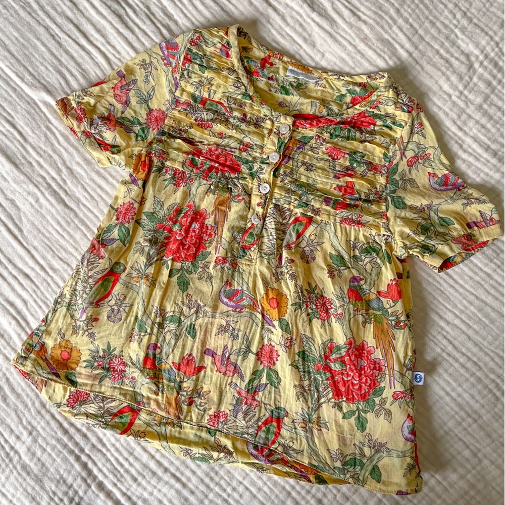 Flowy Floral Tunic Cottagecore Children’s Little Girl Blouse Tunic